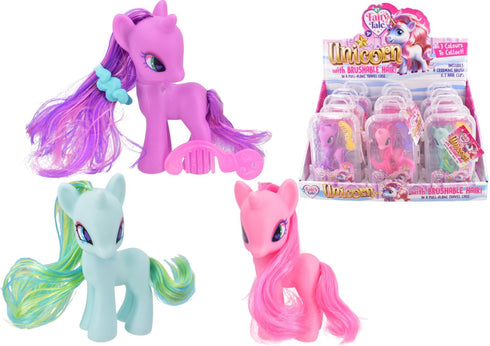 MY FAIRY TALE ASSORTED UNICORN WITH BRUSHABLE HAIR TRAVELING KIT. TY0593