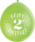 2nd Birthday Balloons - Unique Party Happy Latex Pack | UNI56034