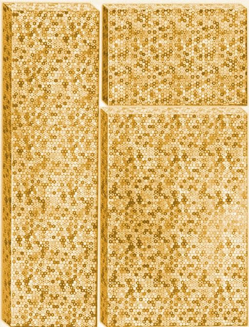 3 PACK HOLOGRAPHIC BOXES - GOLD / SILVER. XABHBX