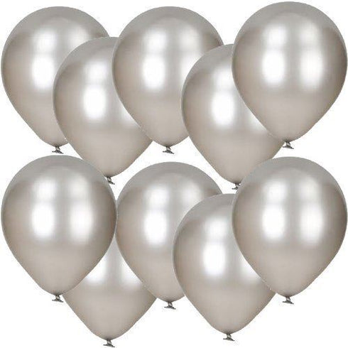 Silver Party Balloons - GSD Metallic Pack of 12 | 941735