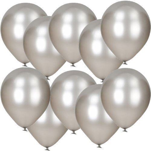 Silver Party Balloons - GSD Metallic Pack of 12 | 941735