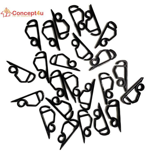 50 EXTERNAL LIGHT GUTTER HOOKS BLACK. 56477 FF04B