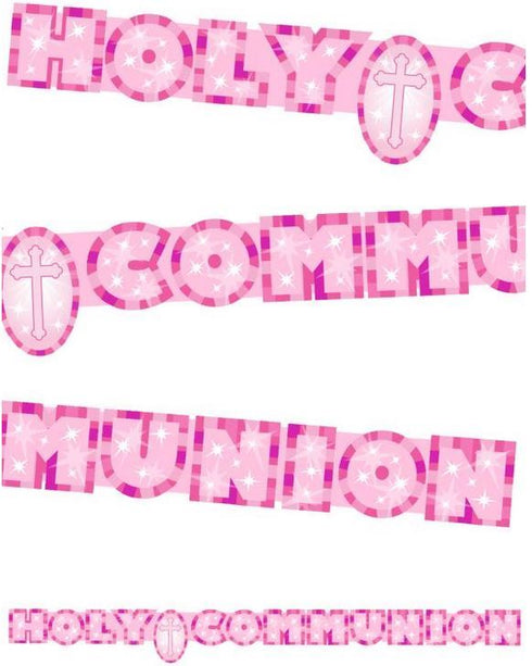 GIANT HOLY COMMUNION BANNER PINK. 31010
