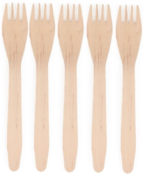 Wooden Disposable Forks - Eco-Friendly 16.5cm Cutlery