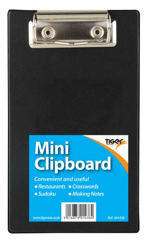 Mini Clipboard Black - Portable Writing Aid | 301438