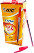 BIC Cristal Red Pens - Bulk Pack of 50 for Office & School