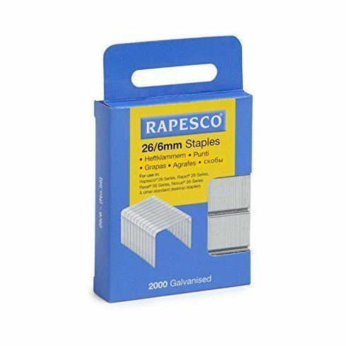 RAPESCO 26/6MM STAPLES HANGING PACK 2000. ROPS2662MA3