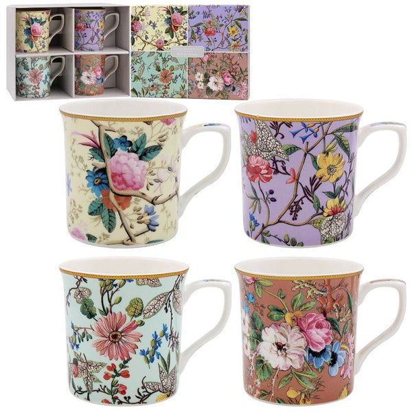 THE LEONARDO COLLECTION WILLIAM KILBURN ASSORTED DESIGN MUG SET OF 4. LP95663