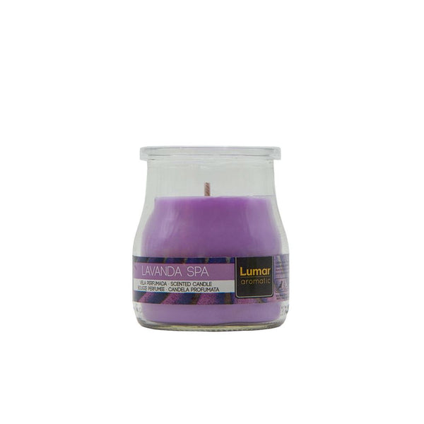 LUMAR AROMATIC LAVENDER SCENTED YOGURT GLASS CANDLE JAR 100GM 24HRS. PS109029
