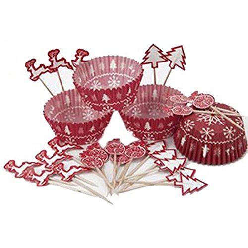 CHRISTMAS PARTY 48 CUPCAKE CASES ~ TOPPERS KIT. PI551800