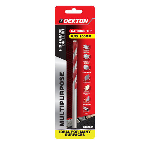 DEKTON MULTI-PURPOSE DRILL BIT 6.5MM X 100MM. DT80085