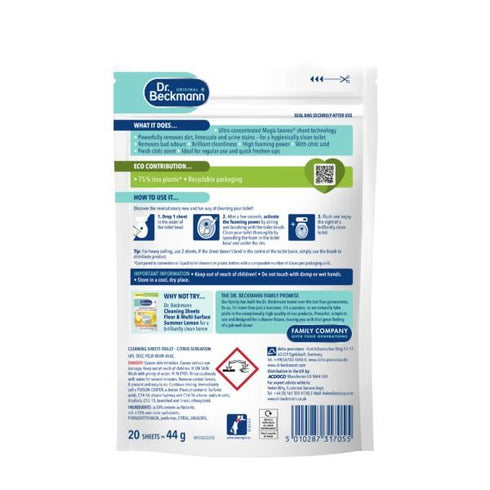 Citrus Toilet Cleaner - DR BECKMANN Sheets Sensation 20 Pack