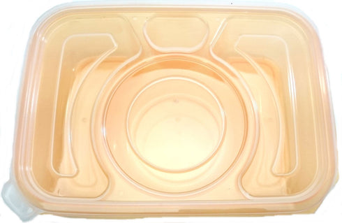 ASSORTED COLOUR RECTANGLE FOOD SERVER 4 COMPARTMENT. 915695