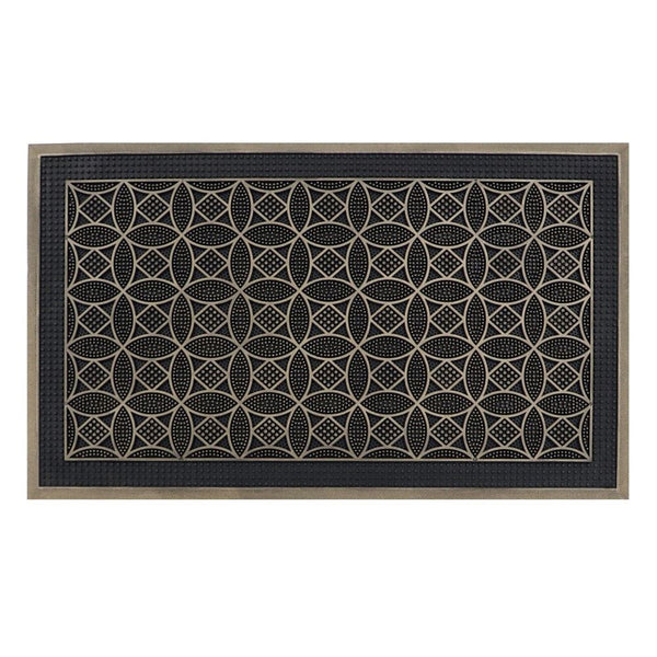 Circle Design Doormat - JVL Havana Rubber Pin 45x75cm
