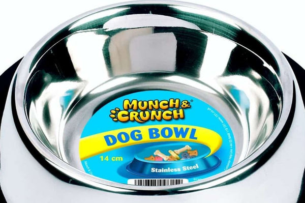 Anti-Skid Dog Bowl - Munch Crunch Steel 340ml MC0121