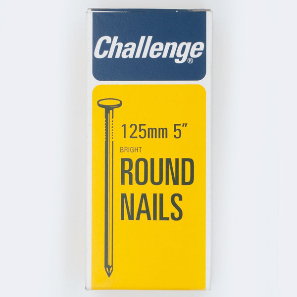 Round Wire Nails 125mm - Challenge Bright, 500g Pack FS12036