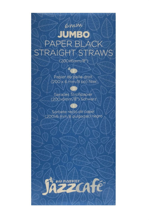 Biodegradable Paper Straws - Eco-Friendly Jumbo 250/PK Black