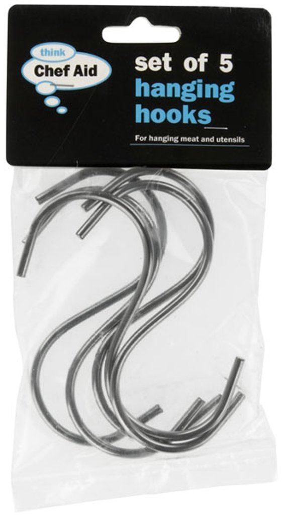 Stainless Steel S Hooks - 5 Chef Aid 10E10570 Organizers