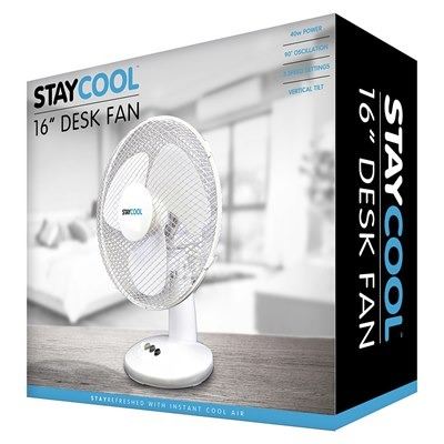 STAYCOOL 16" (40CM) DESK FAN - WHITE. F1021WH