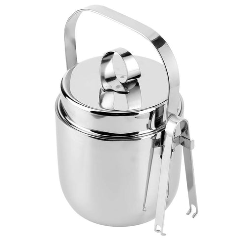 GRUNWERG STAINLESS STEEL ICE BUCKET AND TONG SET. IBS130DW