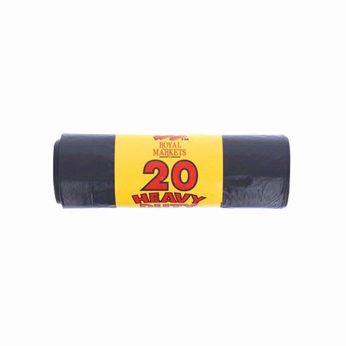 Black Bin Bags - ROYAL MARKET 20 Pack RS20 Durable Trash Bags