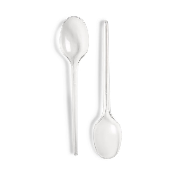 Clear Dessert Spoons - Windzer Reusable Plastic 100 Pack