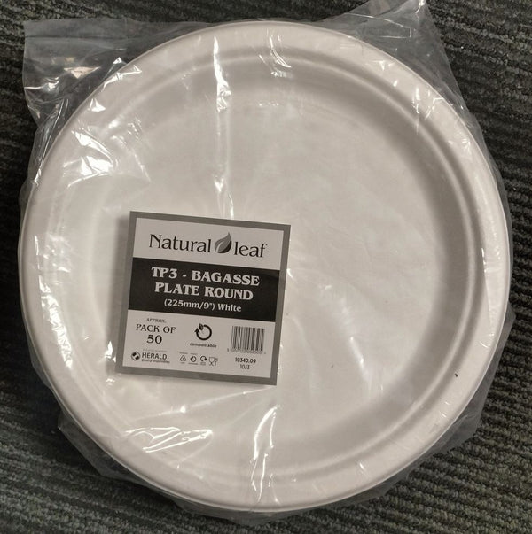 Biodegradable Plates - Eco-Friendly Bagasse 9" 50 Pack
