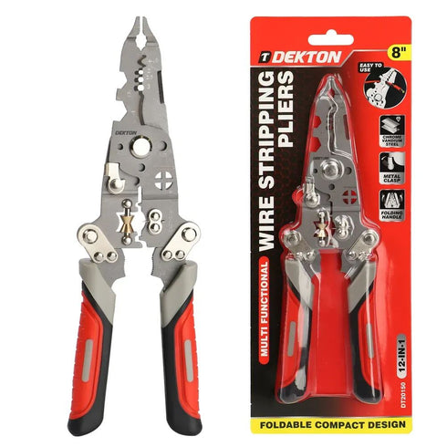 DEKTON MULTI FUNCTIONAL WIRE STRIPPING PLIERS 8". DT20150