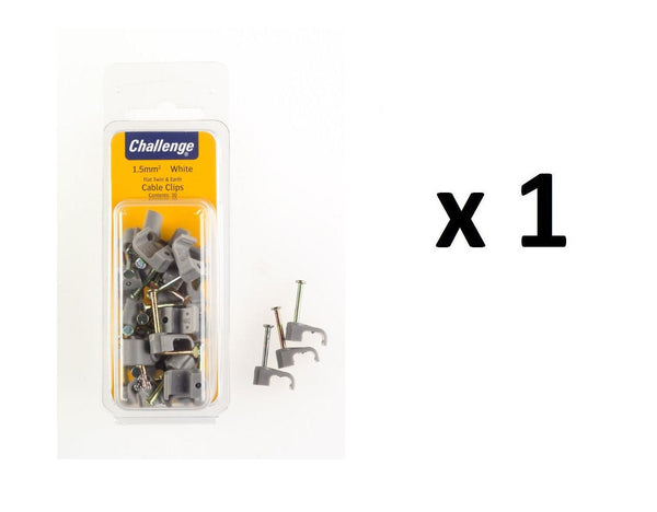 Cable Clips 1.5mm - Secure Your Wires with CHALLENGE WHITE Clips