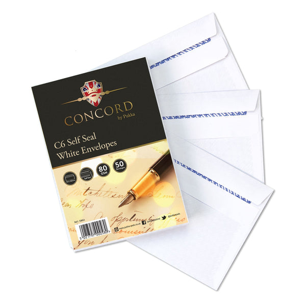 CONCORD C6 WHITE SELF SEAL ENVELOPES 50/PK. SW61