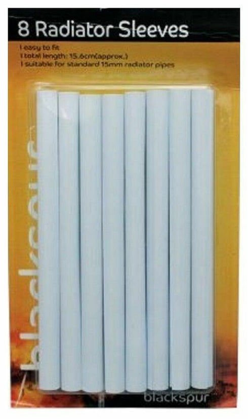 Radiator Pipe Covers - BLACKSPUR 15MM White Sleeves Pack of 8