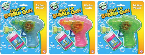 Bubble Gun Toy - Light Up Friction, Assorted Colours TY9128