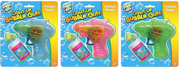Bubble Gun Toy - Light Up Friction, Assorted Colours TY9128