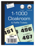 Raffle Tickets 1-1000 - Numbered Cloakroom and Event Tickets TA8001