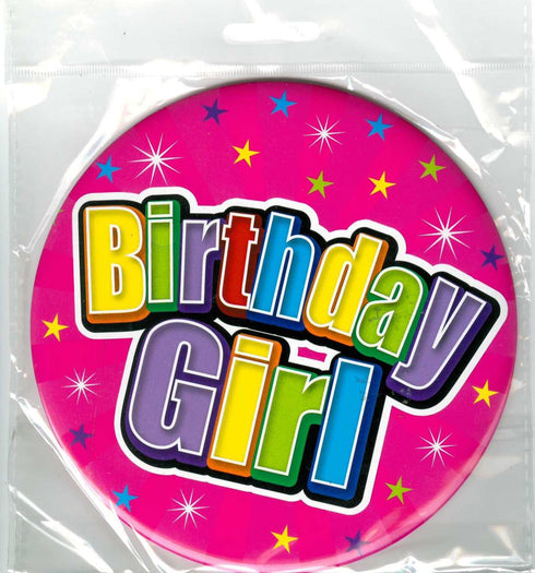 GIRLS HAPPY BIRTHDAY GIANT BADGE. JL1918