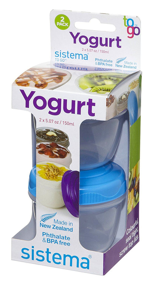 SISTEMA YOGURT TO GO ROUND CONTAINERS / POTS 150ML 2/PK. 21466