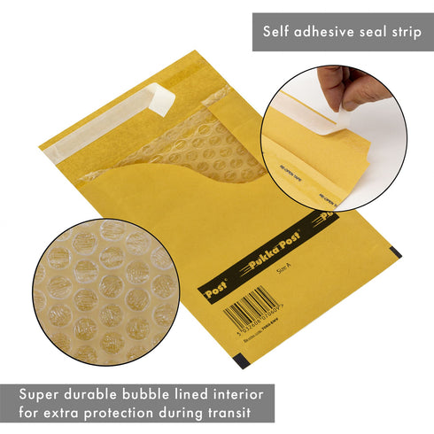 Gold Bubble Envelopes - PUKKA A7 175x130mm 10 Pack