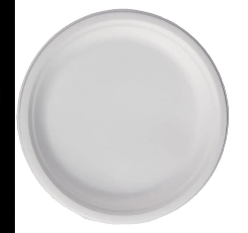 Biodegradable Round Plates - Natural Bagasse 7" 50 Pack