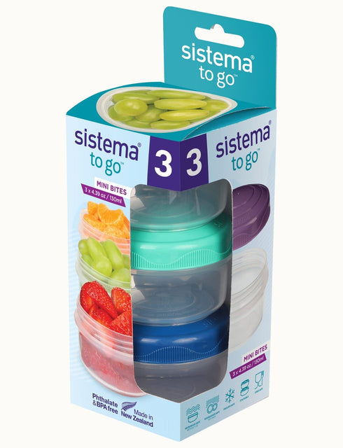 SISTEMA TO GO MINI BITES STORAGE CONTAINER 130ML 3/PK. 21467NW-T