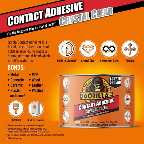Clear Contact Adhesive - Gorilla Glue in Tin 250ml 2144101