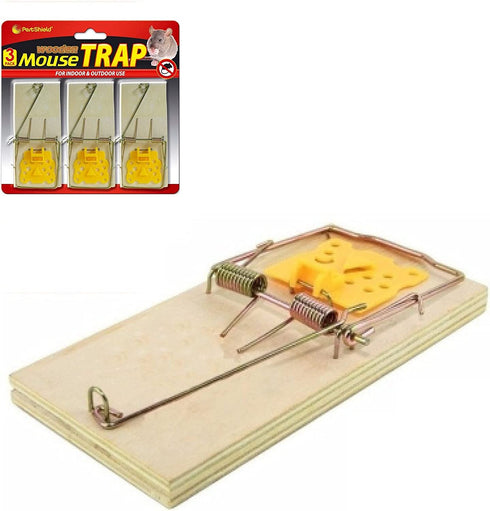 Wooden Mouse Trap - PESTSHIELD 2 Pack PS1001A Effective Rodent Control