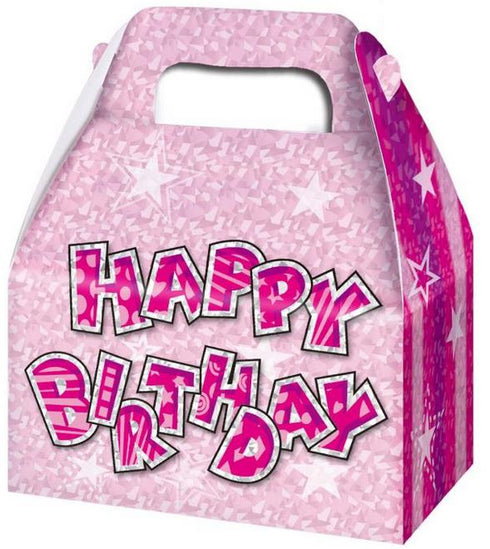 3PK HAPPY BIRTHDAY PARTY BOXES PINK. DP08049