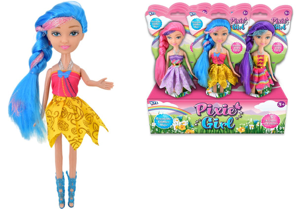 PIXIE GIRL ASSORTED BENDABLE DOLL 9" / 23CM. TY0605