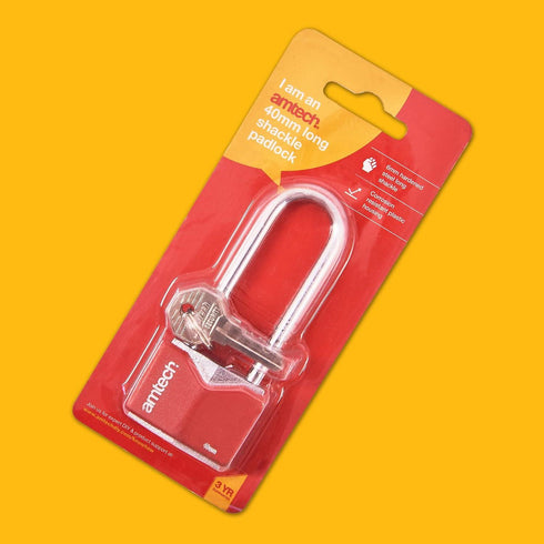 Chrome Plated Padlock - AMTECH Long Shackle Rhombic 40MM AMT0707