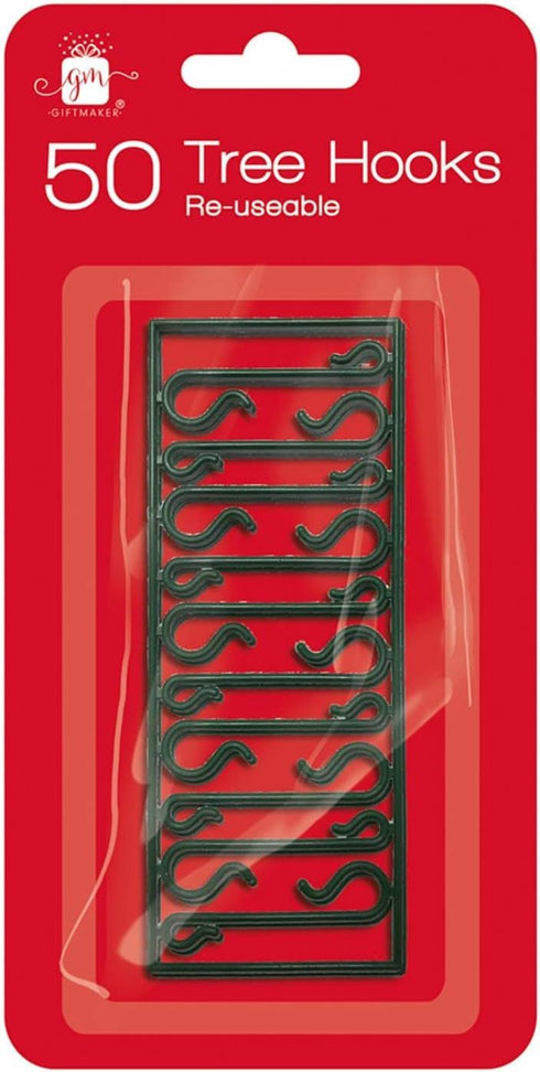 GIFTMAKER CHRISTMAS PLASTIC GREEN TREE HOOKS 50/PK. XAMGZ632