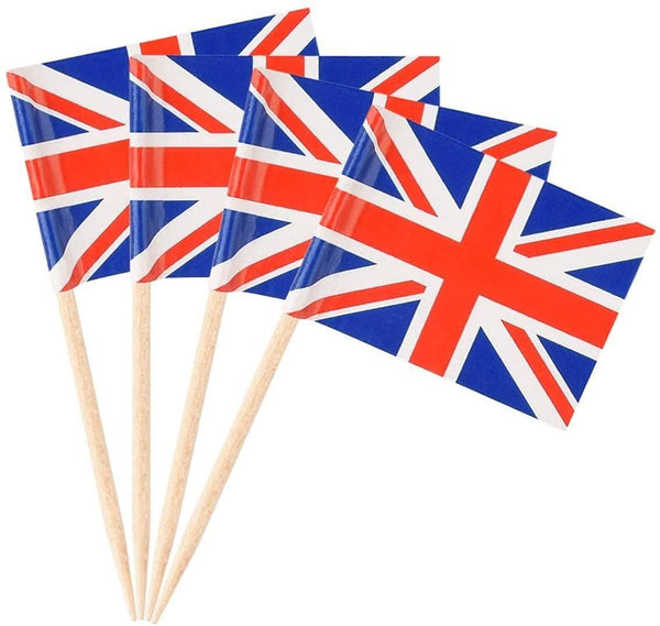 SHATCHI UNION JACK SANDWICH / COKTAIL PARTY FLAGS 50/PK. 116241