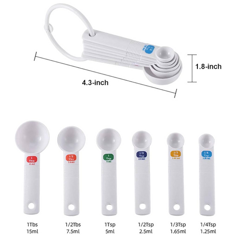 TALA PLASTIC MEASURING SPOONS SET OF 6. 10A10450