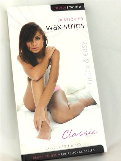 PRETTY SMOOTH 20 ASSORTED QUICK + EASY WAX STRIPS. 15785-018