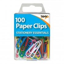 Multicolour Paper Clips - 100 Tiger Essentials T301587