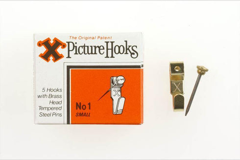 Picture Hanging Hooks - Brass Head Pins 5/Pack FS12802
